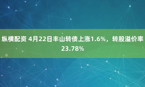 纵横配资 4月22日丰山转债上涨1.6%，转股溢价率23.78%