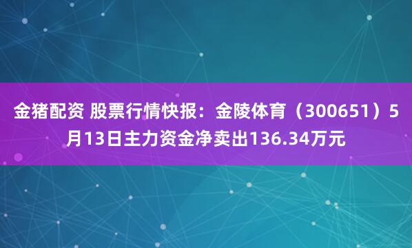 金猪配资 股票行情快报：金陵体育（300651）5月13日主力资金净卖出136.34万元