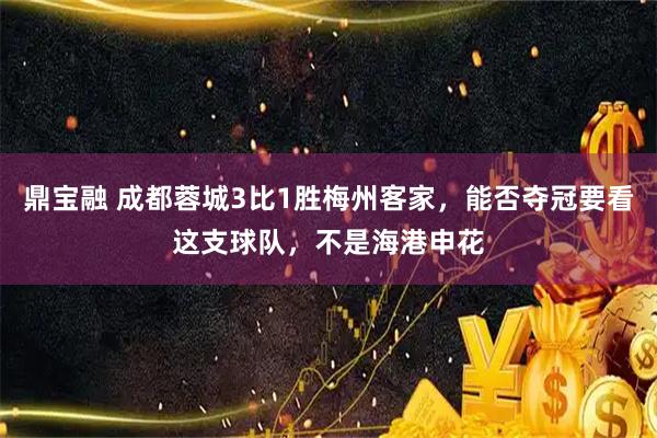 鼎宝融 成都蓉城3比1胜梅州客家,能否夺冠要看这支球队,不是海港申花